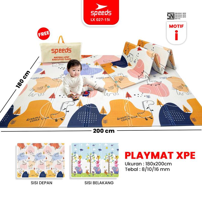 SPEEDS [MOTIF I] Playmate Lipat Bayi Playmate 180 x 200 Tebal 8mm/10mm Karpet Bayi Anti Air Playmate Anak 027-15 1