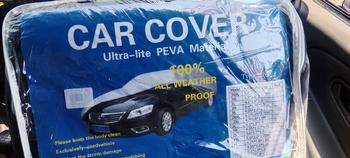Product Review of Premium Car Cover Outdoor Protection Waterproof Sun Protection Scratch Resistant Dustproof Sarung Kereta 3 Layers All Weather Full Cover for Myvi Bezza Proton Universal Fit from m**🙈 0