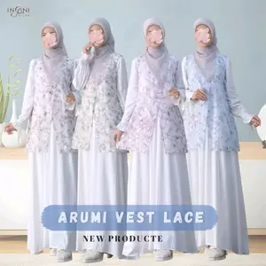 ARUMI VEST LACE Vest Brukat Motif Cantik Fashion Wanita by Insani Hijab