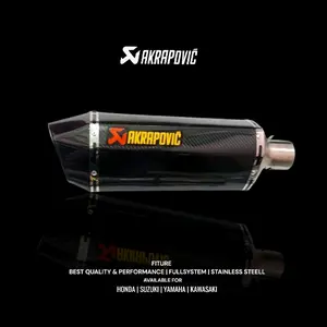 Silincer only knalpot Akrapovic layang karbon suara full bass adem inlet 50mm cocok untuk semua jenis motorcycle matic, bebek, sport