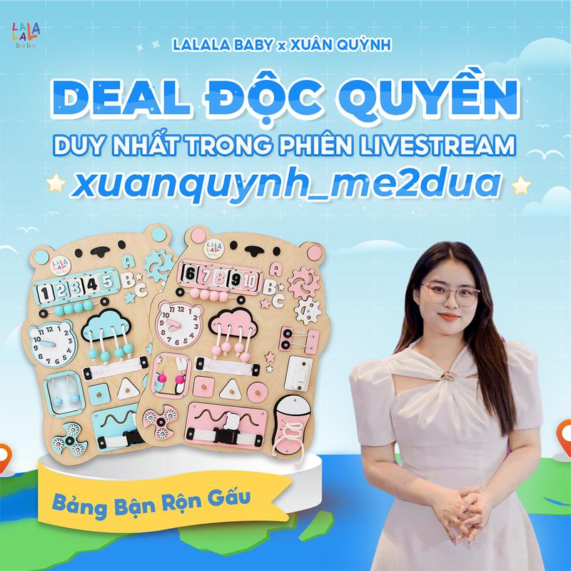 [MXQ] Bảng bận rộn BUSY BOARD Lalala Baby cho bé đồ chơi rèn luyện vận động tinh đồ chơi Montessori phát triển trí tuệ cho bé