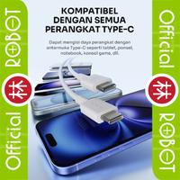 Gambar Robot RGXCC100 Kabel Data Cable Charger USB Type C to Type C Fast Charging 3A 65W - Hitam dari Liem Group Kota Administrasi Jakarta Barat 2 Tokopedia
