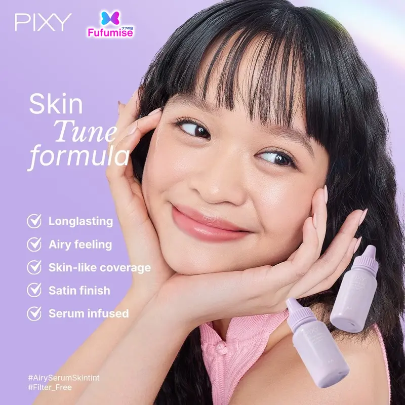PIXY Airy Serum Skin Tint | Filter Free Series | Long Lasting | Satin Finish   Concealer Foundation Wajah 1