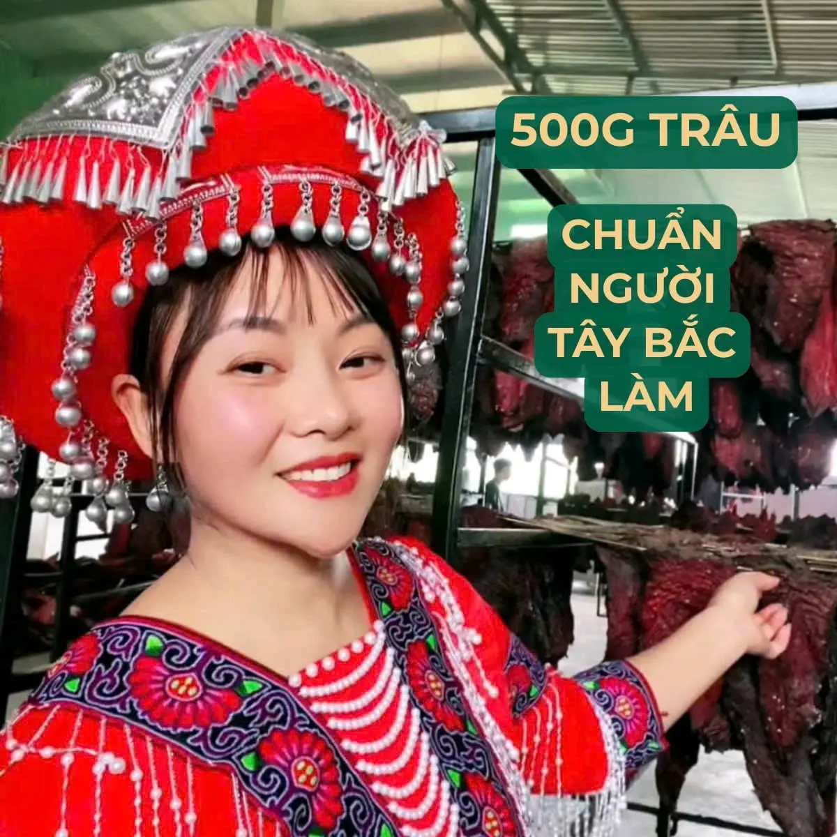 Thịt Trâu Sấy Khô 500g. ( Kèm túi chẩm chéo ướt). Food