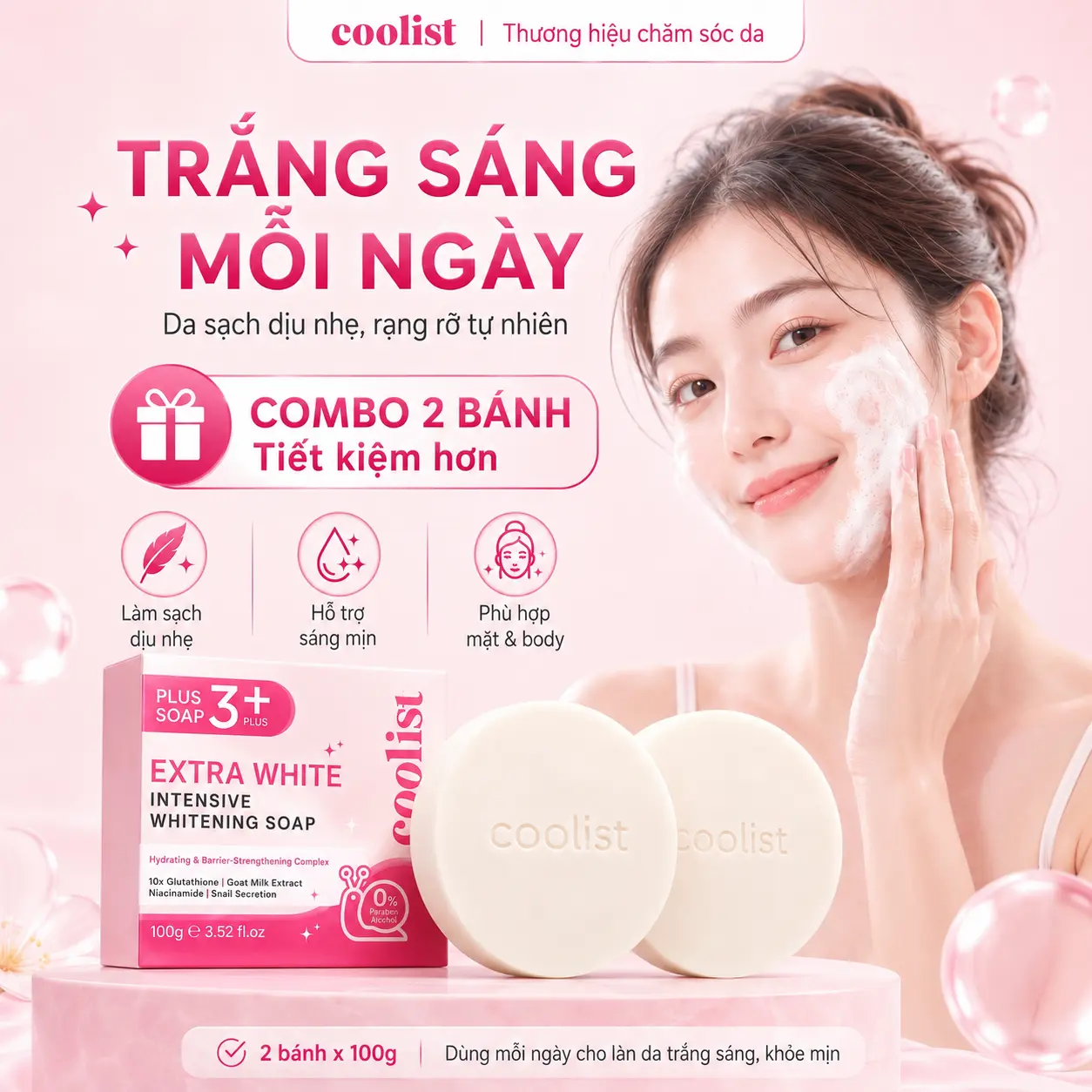 Xà phòng kéo sợi cho trẻ em, sữa cừu và ốc sên, làm sạch toàn thân, dưỡng ẩm da, rửa mặt, rửa tay chân, kiểm soát dầu nhờn, tắm, xà phòng thủ công