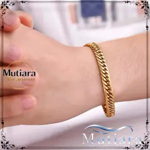 Cod Gelang Titanium/Stainless Steel Gelang Premium Simpel Perhiasan Dewasa Anti Karat Anti Luntur Bracelets