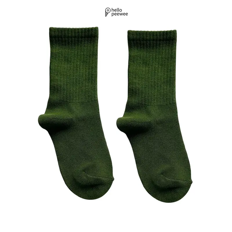 PEEWEE Kaos Kaki Anak Kids Socks Oldschool Polos Basic Series Unisex 0-6 Tahun Bayi 1