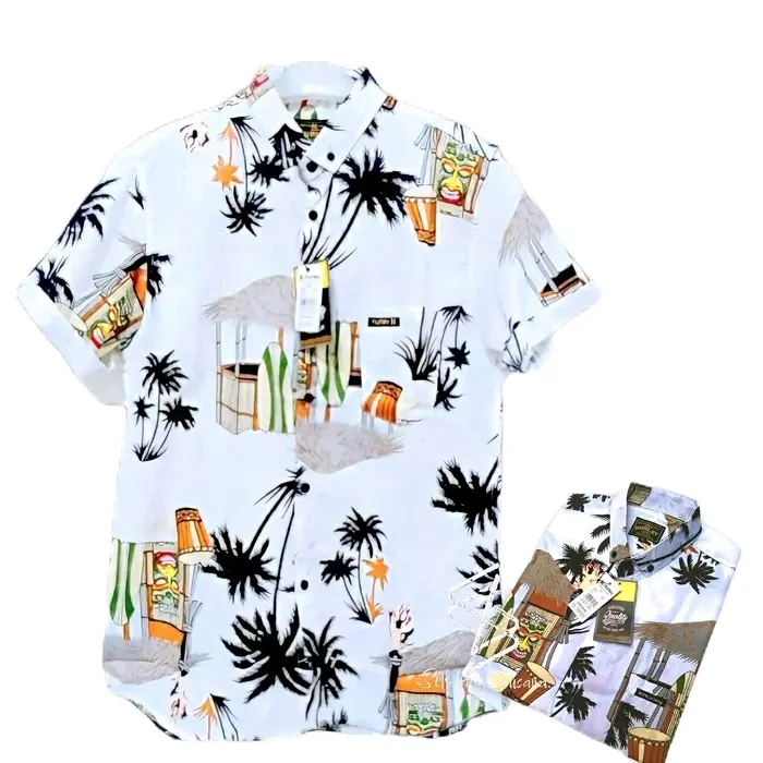 KEMEJA MOTIF GUBUG TERBARU /KEMEJA HAWAI Pria Baju Surfing Distro Pendek 1