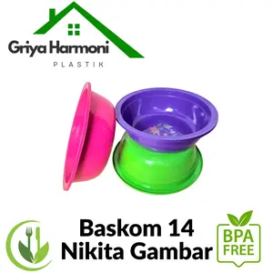 BASKOM 14 NIKITA GAMBAR - BASKOM NASI HAJATAN STIKER GAMBAR - EMBER NASI BERKATAN BAHAN PLASTIK PP5 TEBAL