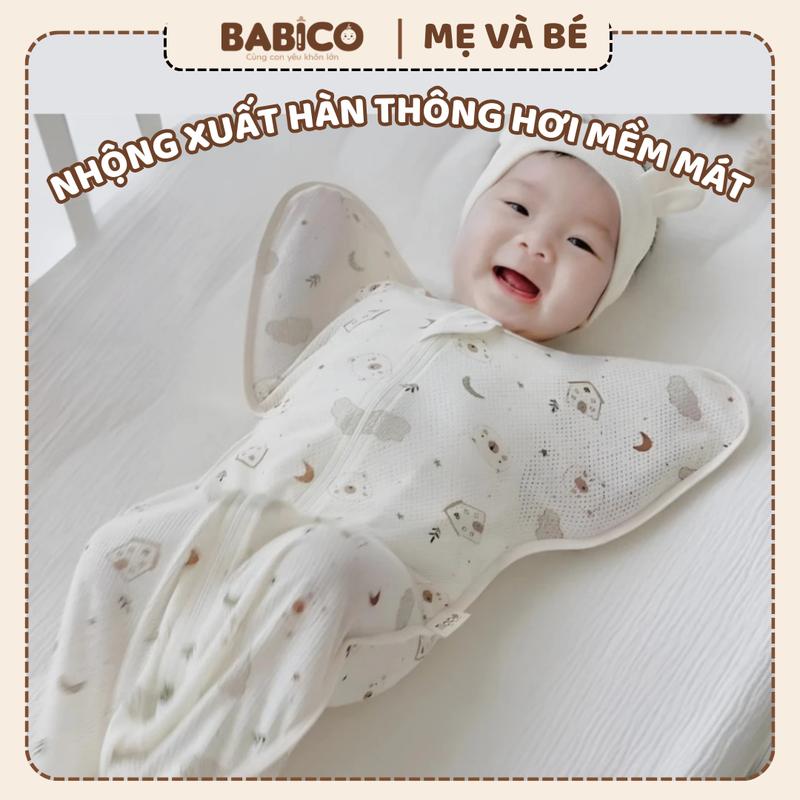 Nhộng Chũn Thông Hơi Xuất Hàn Giúp Bé Ngủ Ngon Nhiều Họa Tiết Đáng Yêu, Khóa 2 Chiều, Co Giãn Và Mềm Mát (Mới)