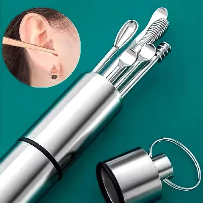 Product Introduction of 6PCS Stainless Steel Earpick Ear Cleaner Spoon Ear Care Cleaning Tool Earwax Removal Kit Ear Pick Remover Clean Health Tools Brush 31