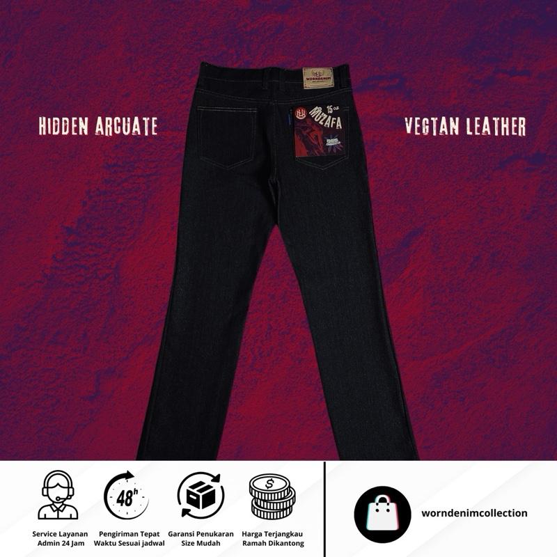 WORNDENIM-Bigsize Muzafa Series-raw denim 15 oz-buttonfly-sanforized-slimstright-non stretch Celana Panjang 2