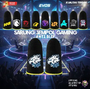Sarung Jempol Gaming Anti Slip Murah Sarung Jari Gaming esports Responsif Bahan Silver Fiber Ukuran Jari Anak Dewasa Ideal untuk Pemain Gaming