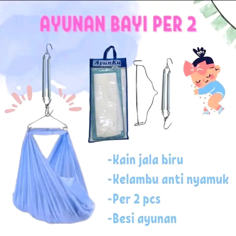 1 Set Ayunan Kelambu Per 2 dan Besi Hanger Segitiga 0