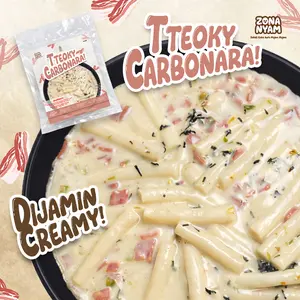 ZonaNyam - Tteokbokki Carbonara - Topokki Rose Keju Cheese - Gochujang Makanan Instant - Food