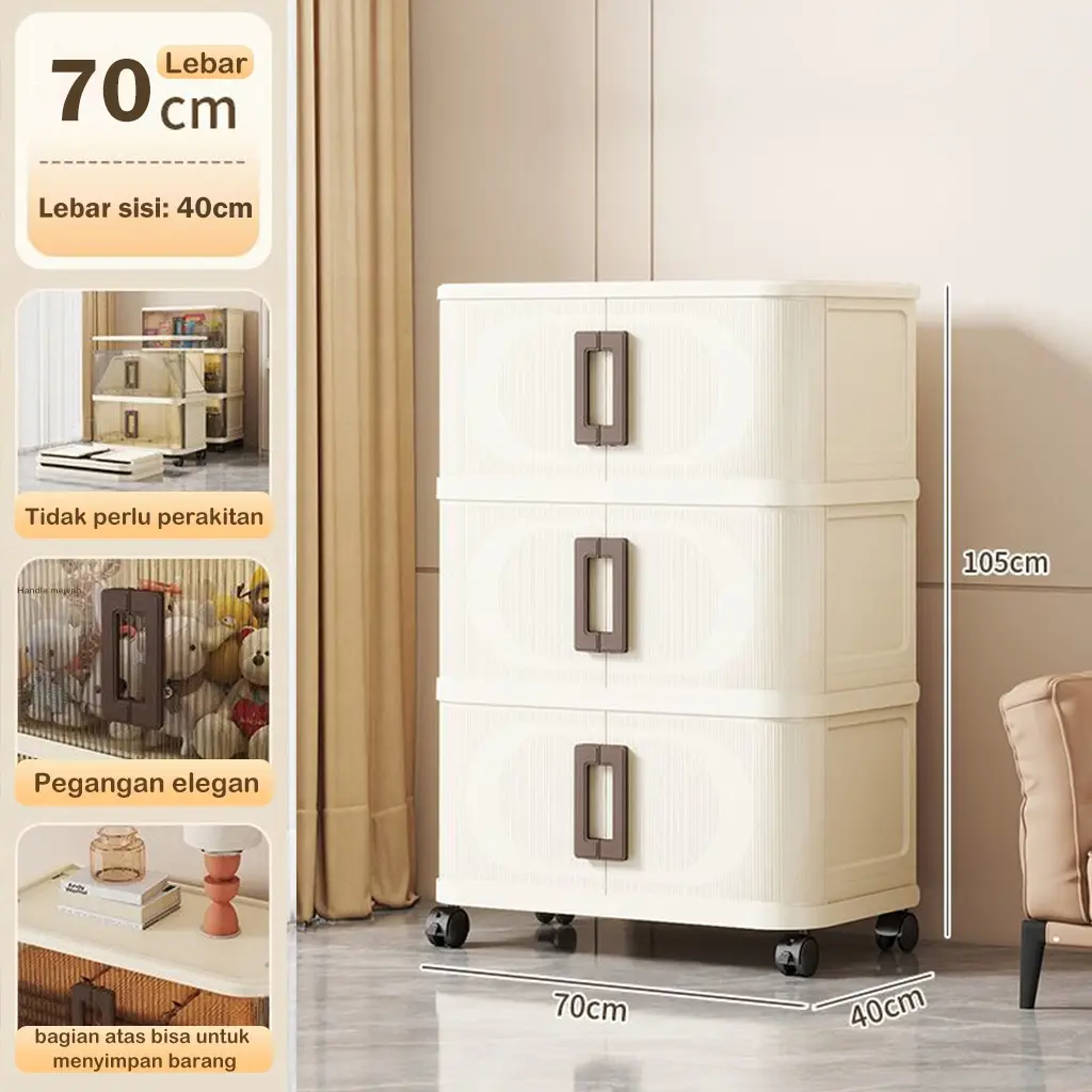 70cm-Putih krem-3 Susun