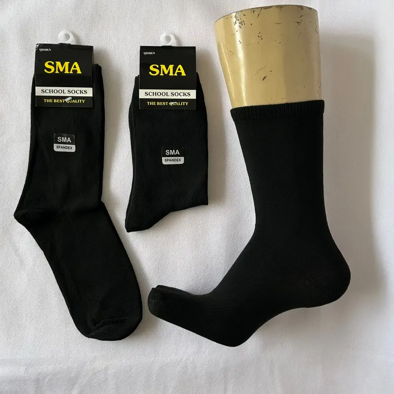 Kaoskaki5 | 12pasang kaos kaki anak sekolah hitam polos bahan katun spandex lembut dan nyaman di gunakan. Fashion Sd 2