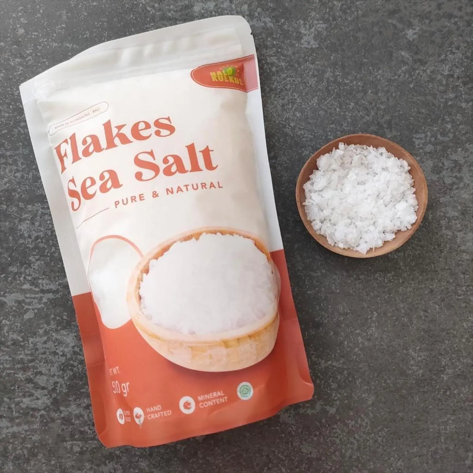 Bali Kulkul - Sea Salt Flakes 50gr Repack ( Garam Laut Serpih ) Pure and Natural