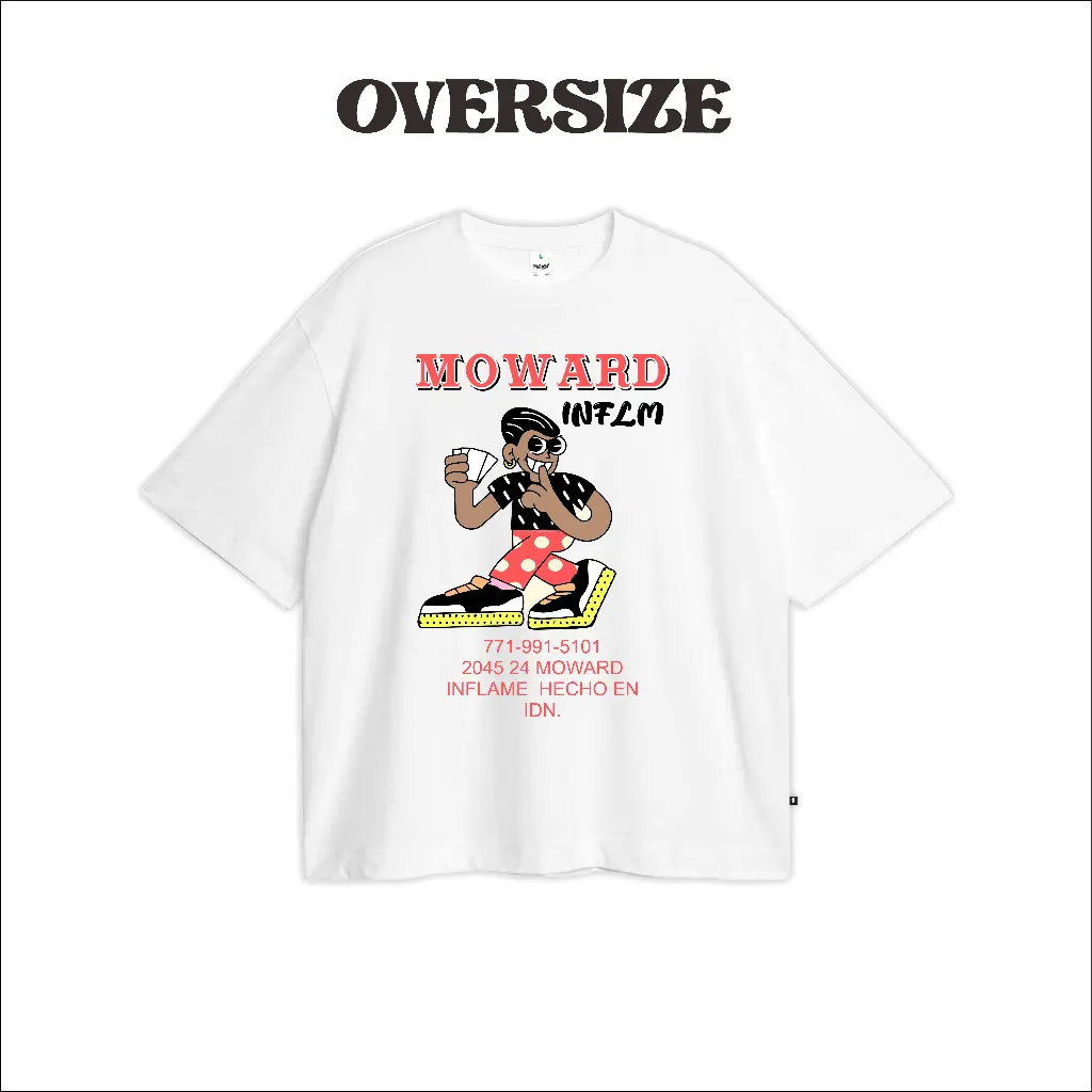MOWARD - Tshirt Oversize Cotton Combed 24s White | Unisex | MWOVSZ020