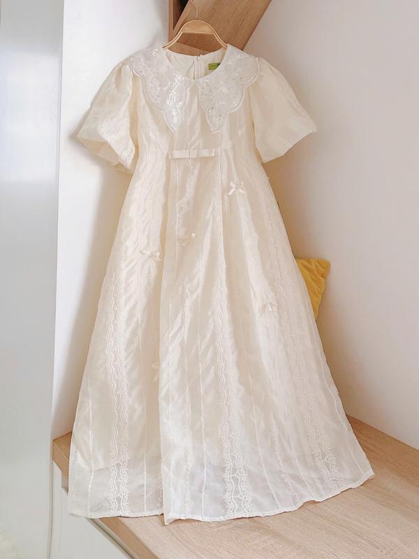 [Mami] DEAL MỞ BÁN TRI ÂN váy bầu, đầm bầu đi tiệc, đầm bầu sang chảnh, đầm bầu xinh xắn màu kem, váy bầu cách điệu