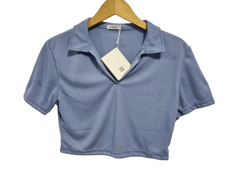 BRYLEE POLO CROP TOP RIB KNIT BISA COD 4