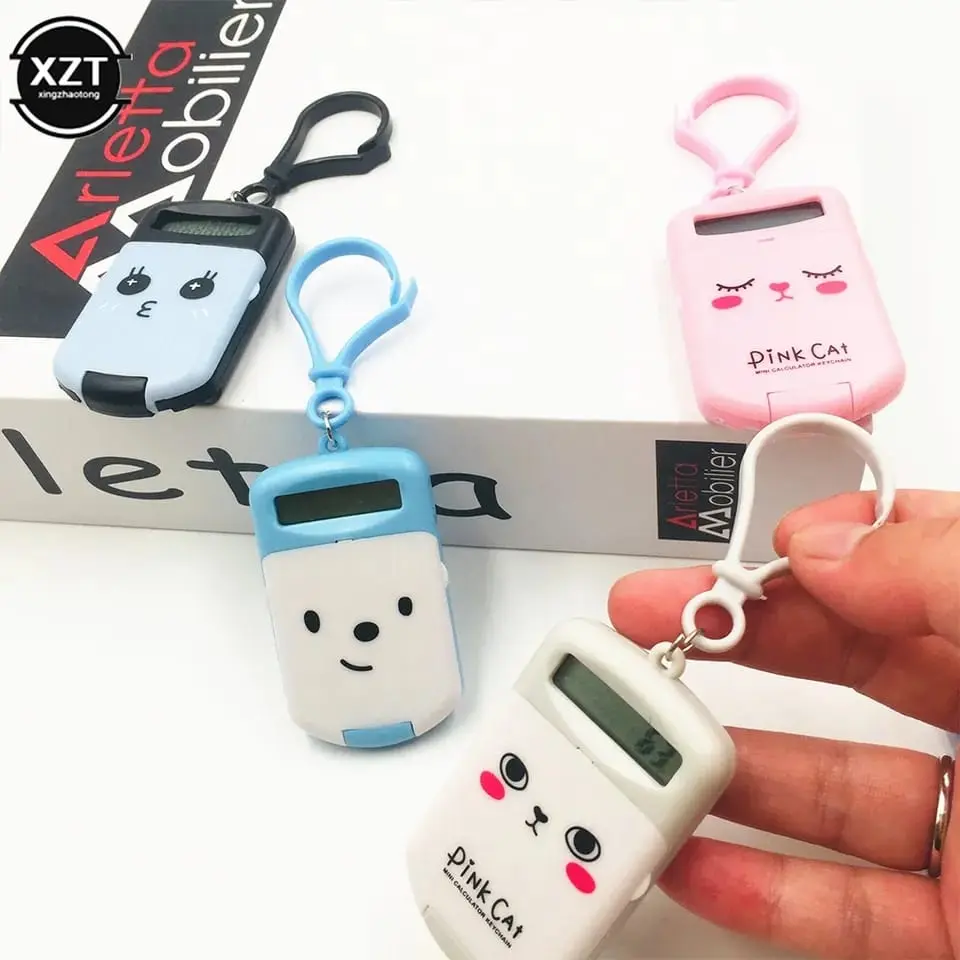 Kalkulator mini Saku Portable Dengan Gantungan Kunci Untuk Kantor Stationar