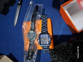 Product Review of DISKON jam tangan  !! Evans Jayden Jam Tangan Pria 9554-1 Rantai Stainless Steel Kaca Sapphire Chronograph Water Resistant 5ATM Air Bahan Watches Waterproof from f**a n** a** 0