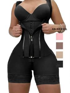 Entrenador de cintura para mujer, corsé moldeador con cremallera, reductor de cintura para mujer con control del abdomen, moldeador corporal elevador de glúteos y adelgazante de muslos con abertura con cremallera #FrescuraDeOtoño