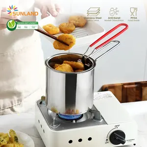 SUNLAND Set DeepFryer Stainless Steel Multifungsi Dengan Capitan dan Saringan Tahan Panas SUNLAND Set DeepFryer Stainless Steel Multifungsi Dengan Capitan dan Saringan Tahan Panas