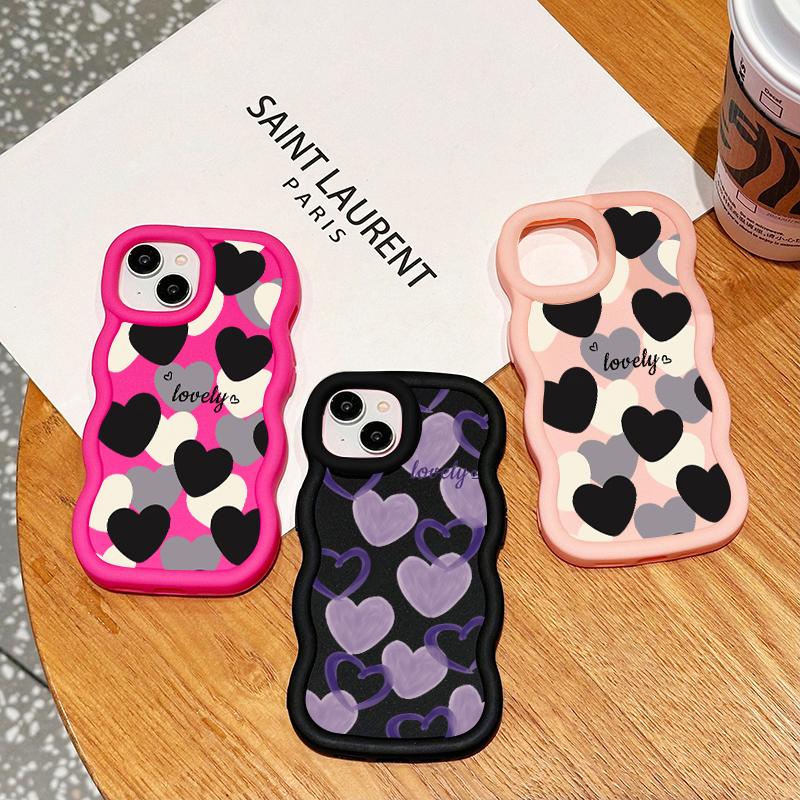 Casing Hp Untuk OPPO A7 A5s A12 A12s A11K Casing Hp Kesing Softcase Case Bahan silikon gelombang Cesing Pola Hati Retro Mode pelindung marshmallow Anti Jatuh Tahan debu guncangan 8