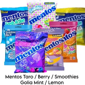 Mentos smoothies Berry Mint Buah Golia Lemon permen pack