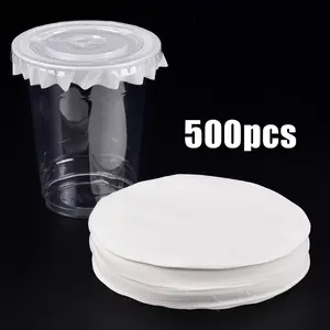 500Pcs LEAKPROOF PAPER Kertas Tahan Bocor Cup Minuman Kertas anti bocor bulat gelas cup kopi take away kertas tutup gelas