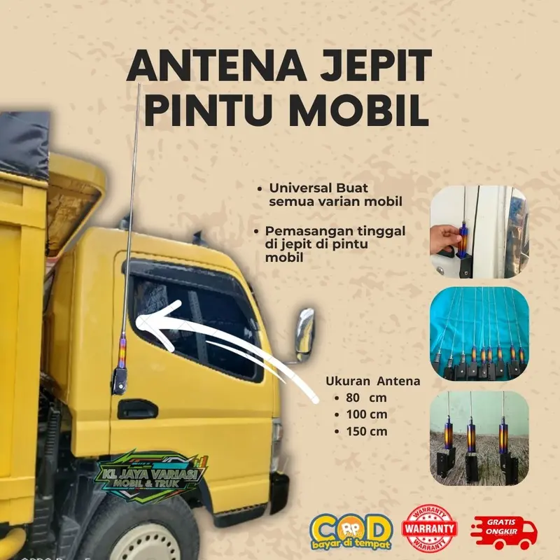 VARIASI ANTENA Japit pintu, bagasi Mobil & Truk panjang 80 cm, 100cm & 150 cm 0