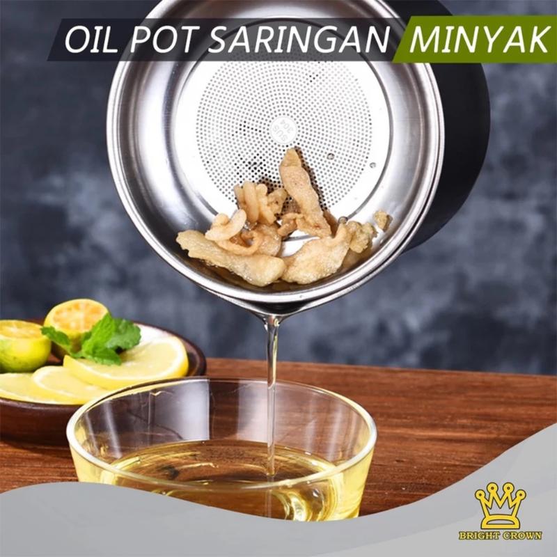 OIL POT STAINLESS 1,3 LITER MUG GELAS SARINGAN TEMPAT WADAH OIL POT 1,2 LITER OIL POT WADAH MINYAK GORENG 2
