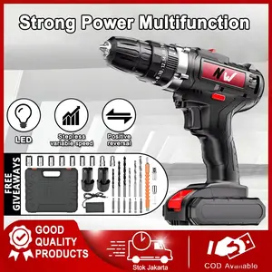 Bor Listrik Cordless 299V - 3 Speed, Baterai Tahan Lama, Impact Drill & Electric Drill Multifungsi, Cocok untuk Tukang & DIY Bor Listrik Cordless 299V - 3 Speed, Baterai Tahan Lama, Impact Drill & Electric Drill Multifungsi, Cocok untuk Tukang & DIY