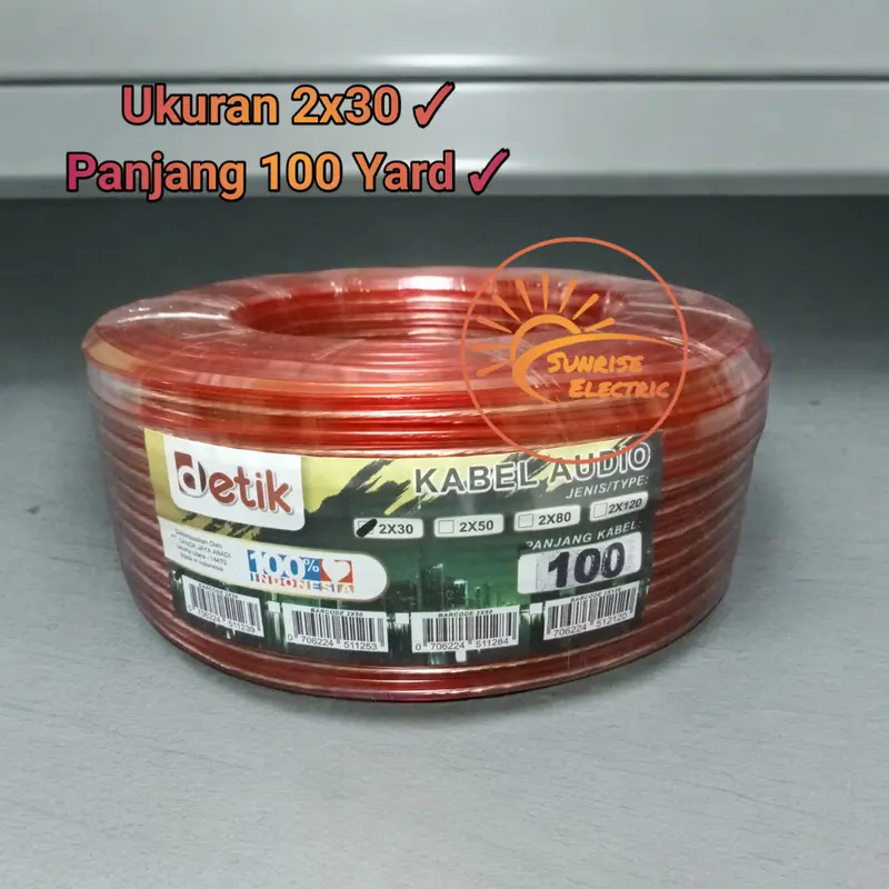 Kabel Audio Transparan / Kabel Listrik Serabut Panjang 100 Yard 4