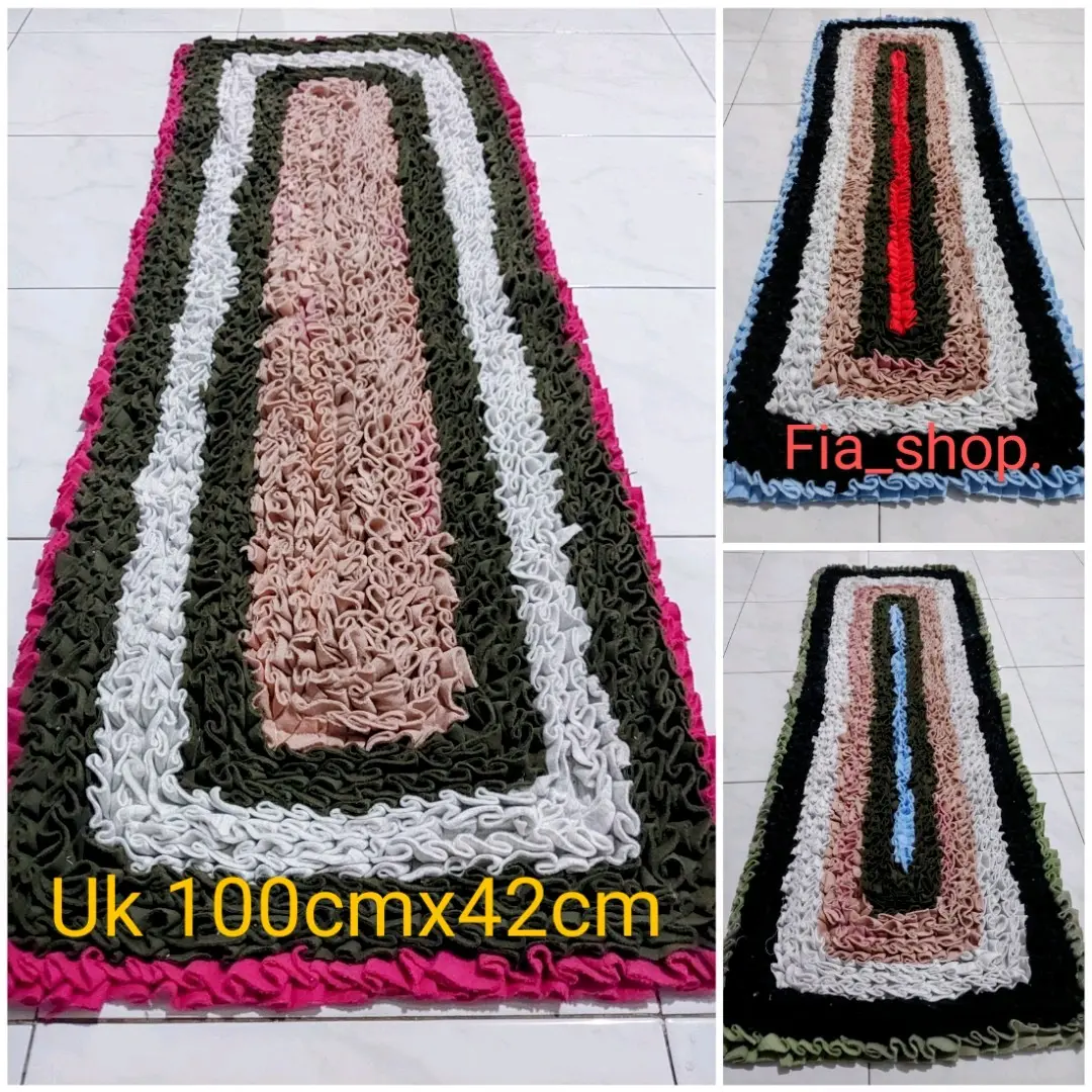 keset lantai rintik kain panjang 1 meter x 40cm tebal dan rapat meresap air
