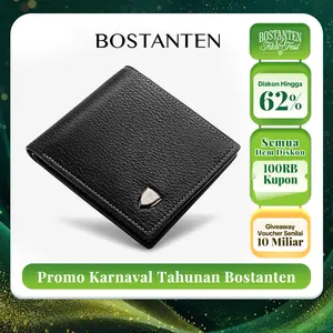BOSTANTEN Dompet Lipat Pria Kulit PU Dengan Berbagai Motif Hitam/Coklat