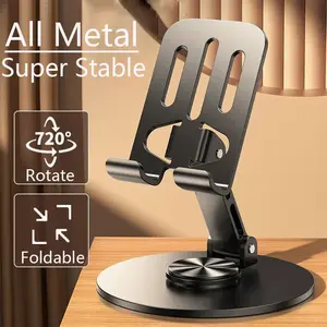 Universal All Aluminium Alloy Foldable Desk Holder Telepon Mount Stand Untuk Pemegang Ponsel Untuk Tablet Desktop Metal Holder