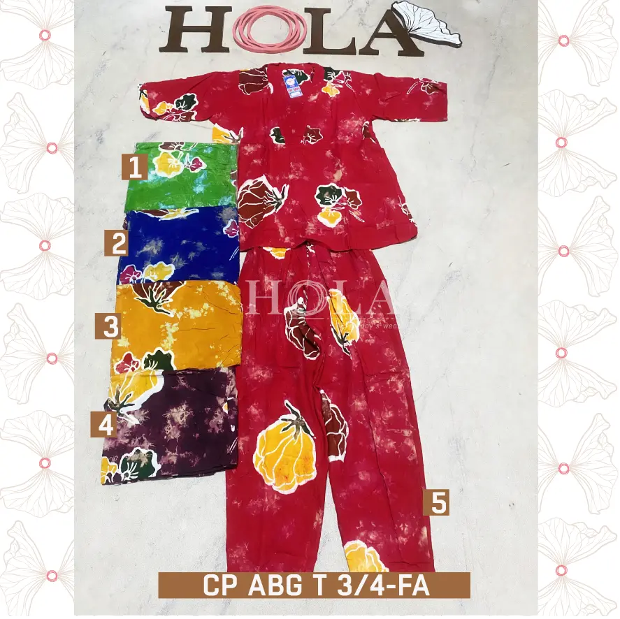 HOLA_FASH | A- Setelan CP ALVIN ABG Lengan 3/4 Batik, Setcel batik, setelan rumahan, setelan santai, setelan adem