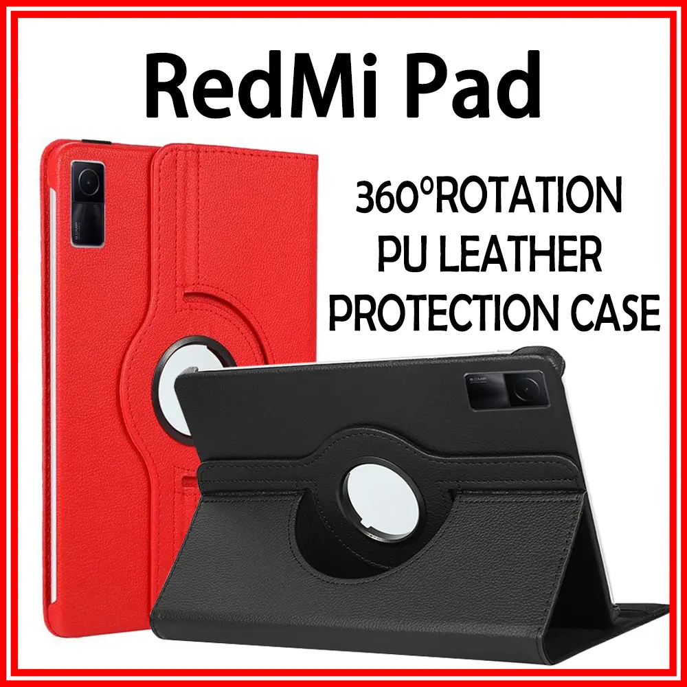Redmi Pad SE / Redmi Pad Case 360 Degree Rotation Protector Cover Redmi Pad SE 8.7 Flip Case Red Mi Pad SE 8.7 Casing
