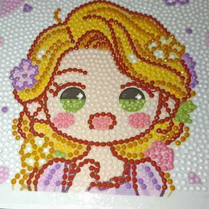 Mainan Diy Diamond Painting Edukasi Bingkai Ukuran 15cm Lukisan 5D DIY Diamond Painting Full Drill