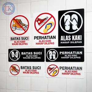 Papan Akrilik Alas Kaki Harap Dilepas & Batas Suci - Tahan Lama Siap Tempel