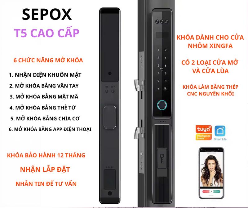 Tiếng Việt - Khoá cửa nhôm xingfa nhận diện khuôn mặt SEPOX T5 - nhận lắp đặt