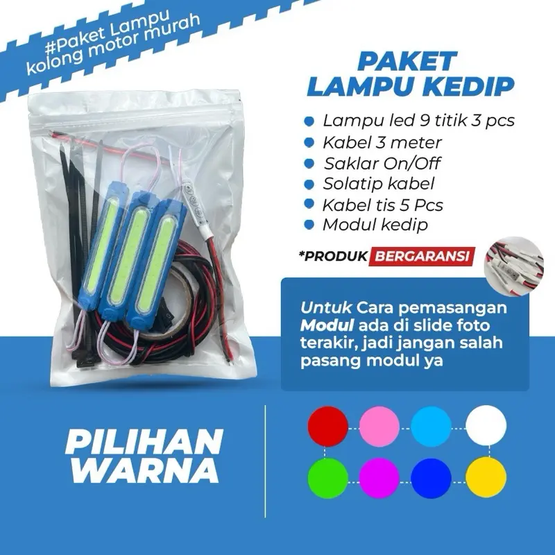 Paket lampu led kolong motor, lampu led 9 titik 1
