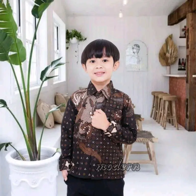 Kemeja Batik Anak Laki-laki Baju Batik Anak Usia 2-12 tahun Bahan Katun 2