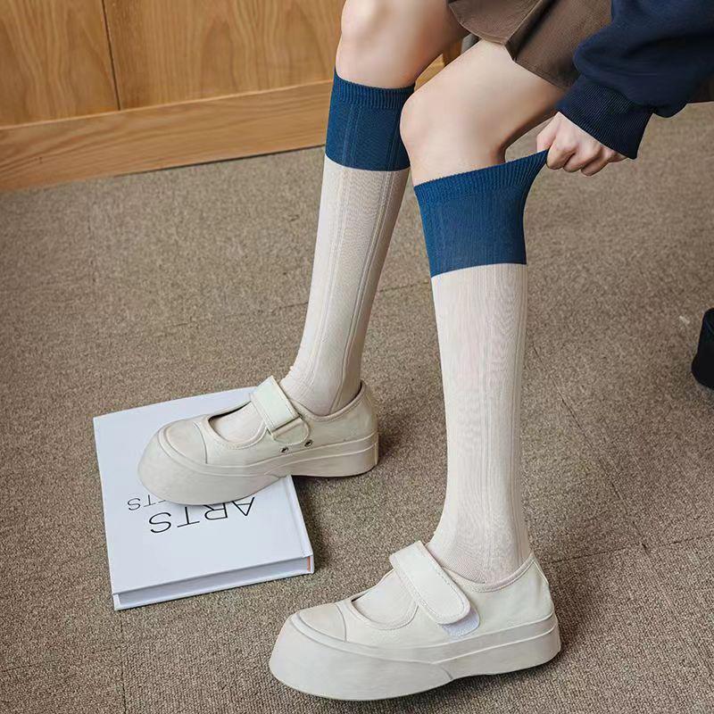 Product Introduction of Tất Cao Đến Đầu Gối Cho Nữ, Tất Dài Sọc Nhiều Màu Sắc, Mỏng, Cho Mùa Hè, Cho Nữ Sinh, Học Sinh, Tiệc Tùng, Trường Học, Thoải Mái Jean 27