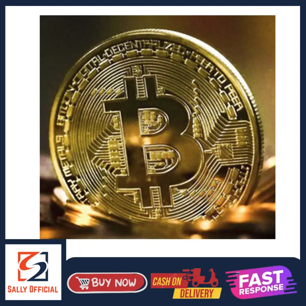 Souvenir Koin Fisik BTC Bitcoin Gold Plated Koleksi Souvenir Gift Pajangan