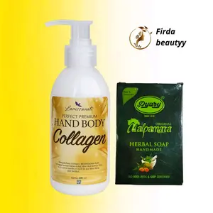 Firda Beautyy Paket Perawatan Kulit Handbody Collagen Perfect Premium 250ml & Sabun Herbal Nalpamara Mencerahkan Kulit Badan - Kering