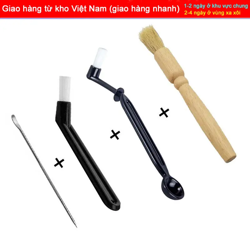 【Giao hàng trong nước】Bộ Vệ Sinh Máy Pha Cà Phê, 4 Cái / Bộ, Bao Gồm Bàn Chải Làm Sạch Đầu Nhóm Máy Pha Cà Phê, Bút Nghệ Thuật